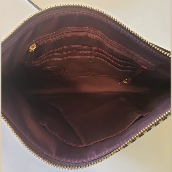 Fossil Bags Fossil Black And White Polka Dot Crossbody Handbag